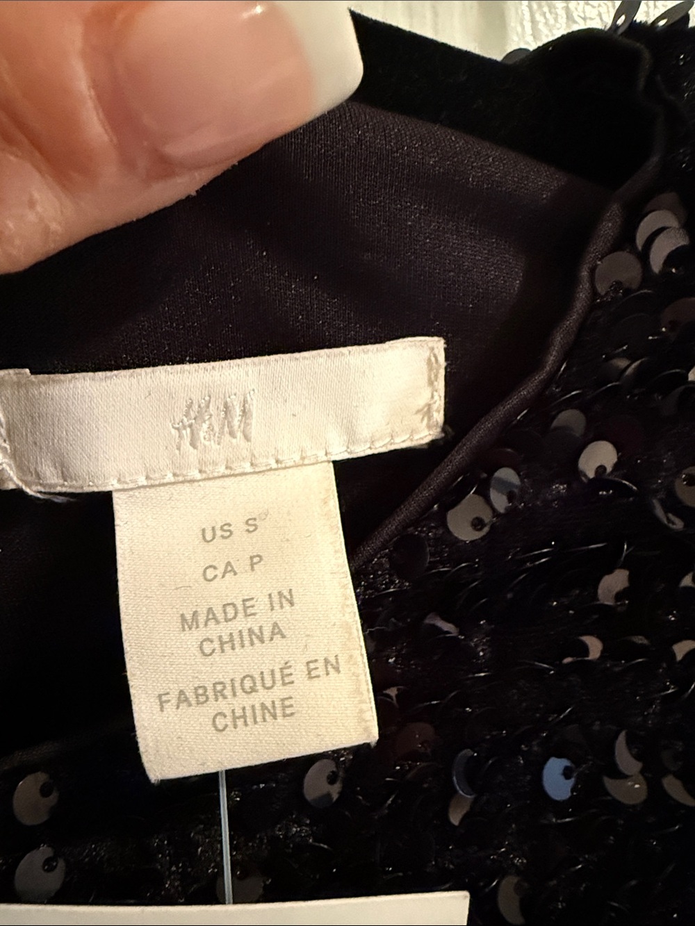 H&M Black Long-Sleeve Sequin Mini Dress - Picture 3 of 9